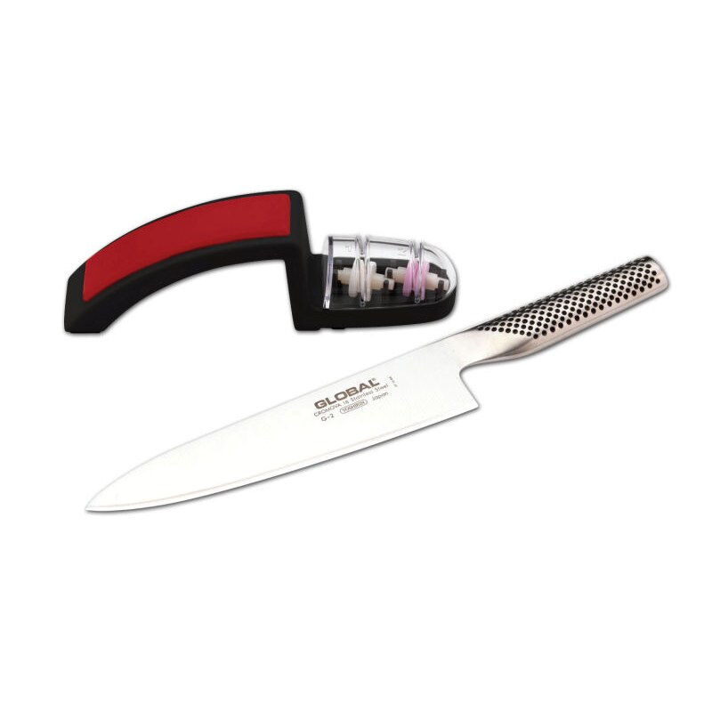Global G2 Cooks Knife 20cm with Sharpener