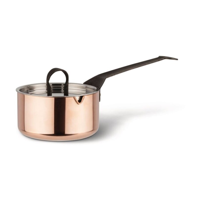 Alessi Sapper Saucepan with Lid 10cm, Copper by Richard Sapper