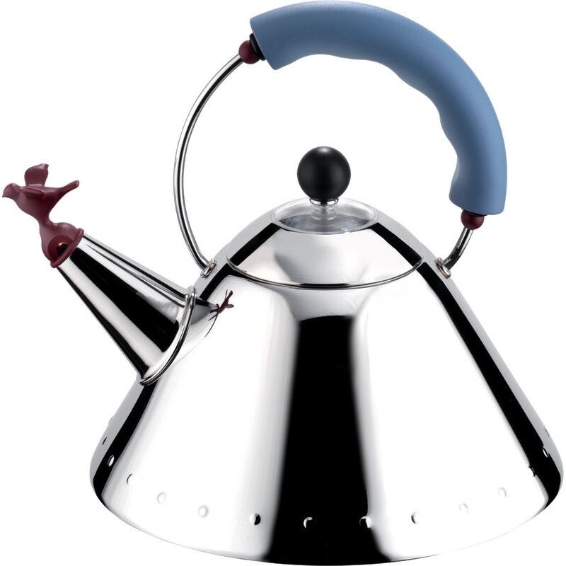 Alessi Bird Kettle with Whistle Blue Hob Kettle 9093