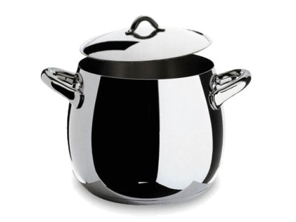 Alessi Mami Stockpot with Lid - 20cm Polished Finish
