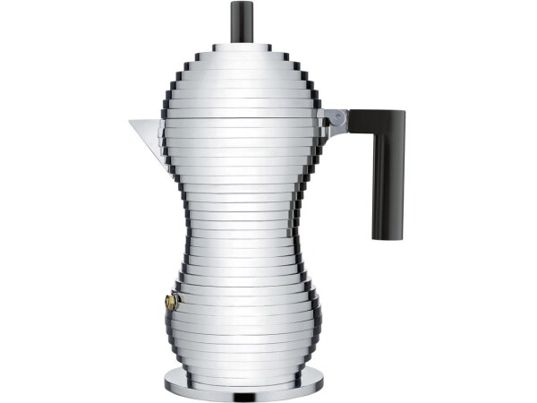 Alessi Pulcina espresso coffee maker in black, 6 cup
