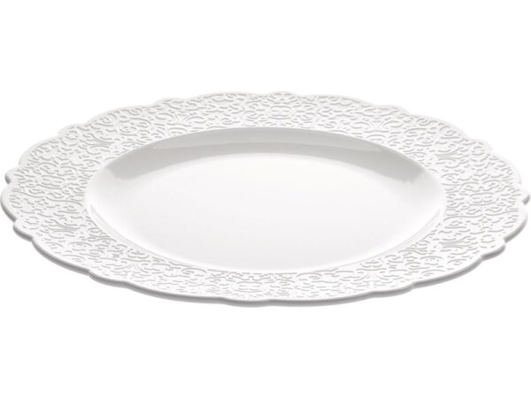 Alessi Dressed dining plate in white porcelain set of 4