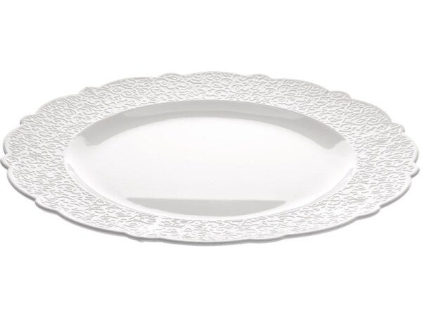 Alessi Dressed serving plate in white porcelain
