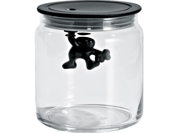 Alessi Gianni Storage Jar in Black Small AMDR04 B