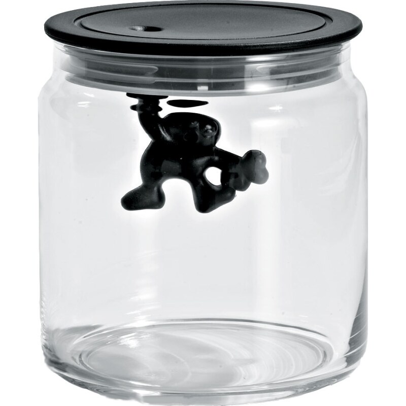 Alessi Gianni Storage Jar in Black Small AMDR04 B