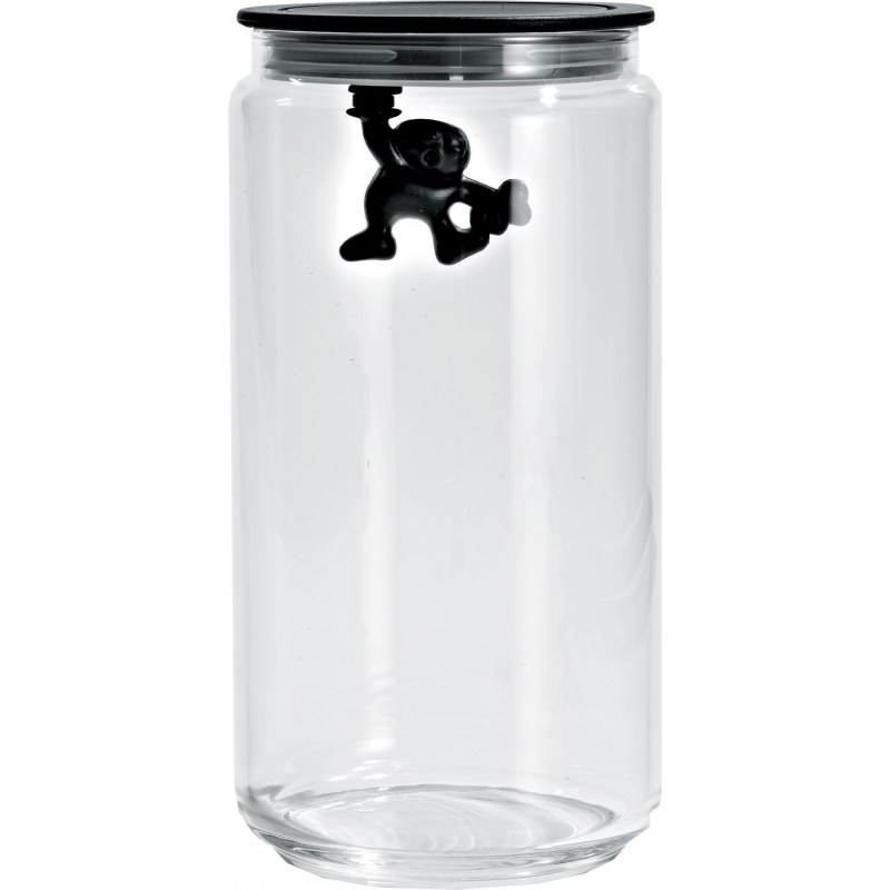 Alessi Gianni Storage Jar in Black Large AMDR06 B