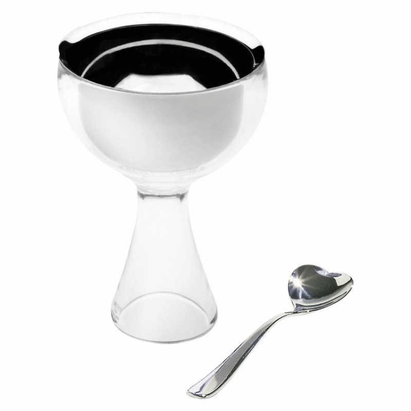 Alessi Big Love Ice Cream Bowl and Spoon Set in White by Mirriam Mirri
