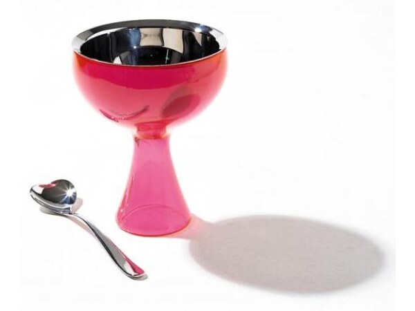 Alessi Big Love Ice Cream Bowl and Spoon in Pink by Mirriam Mirri