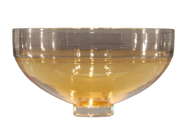 Bob Crooks Glass Bowl - Threaded Medium in Yellow and Grey