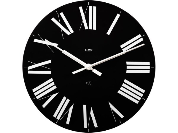Alessi Firenze Clock in Black by Achille Castiglioni