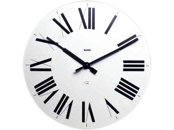Alessi Firenze Clock in White by Achille Castiglioni