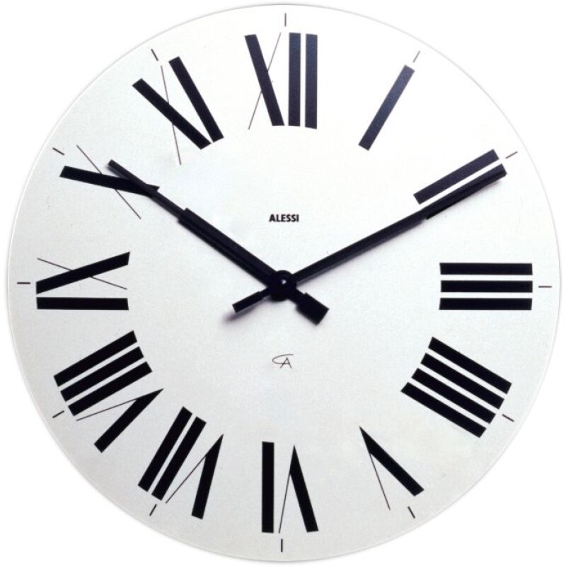 Alessi Firenze Clock in White by Achille Castiglioni