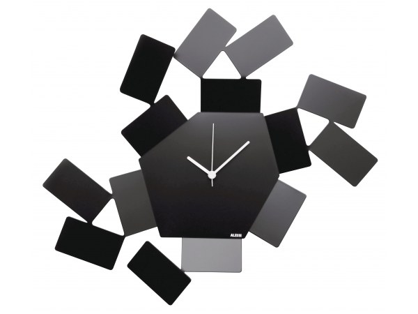 Alessi La Stanza dello Scirocco Clock in Black by Mario Trimarchi MT19 B
