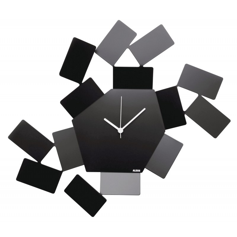 Alessi La Stanza dello Scirocco Clock in Black by Mario Trimarchi MT19 B