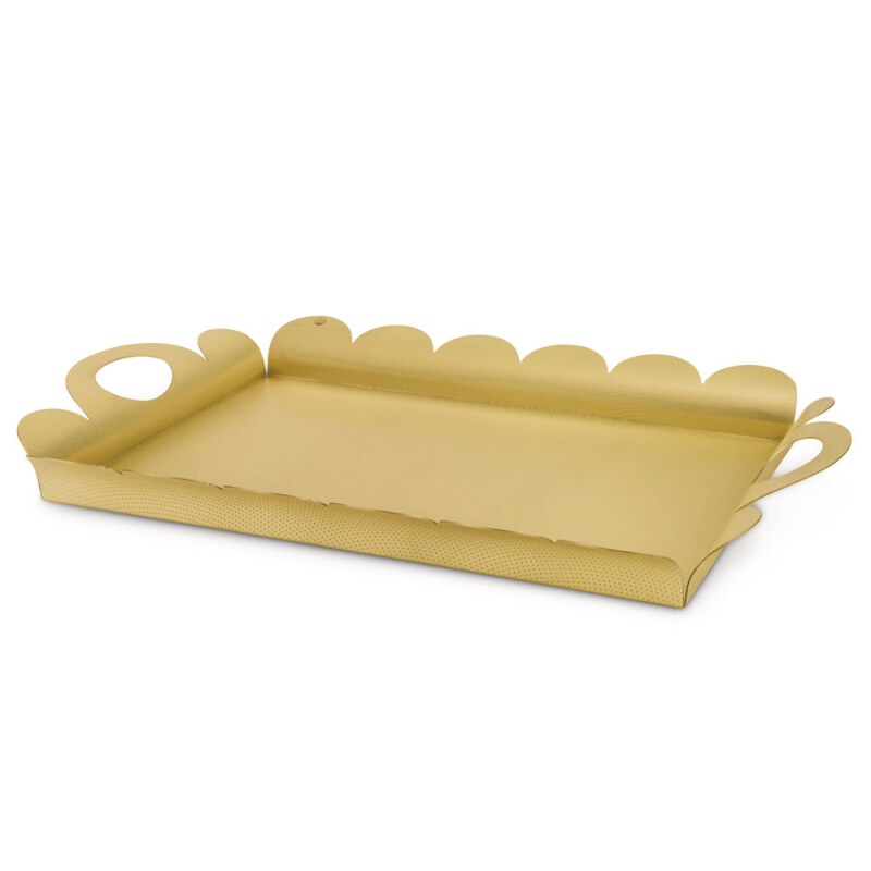 Alessi Rectangular Recinto tray with handles Brass Finish