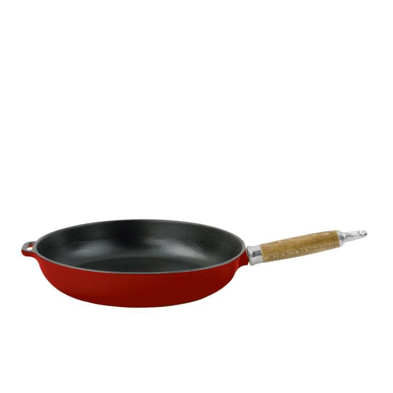Chasseur Frypan Wood Handle 28cm - Chilli Red