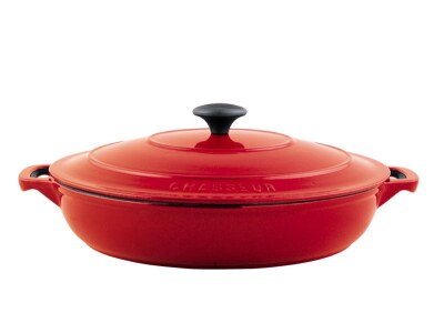Chasseur Shallow Casserole in Cast Iron Flame 30cm