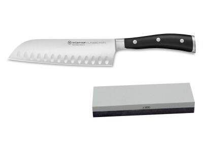 Wusthof Classic Ikon Santoku Knife 17cm with Whetstone Sharpener 1120360212