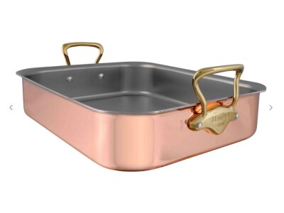 Mauviel M'250B Copper Roasting Pan with Bronze Handles 35cm