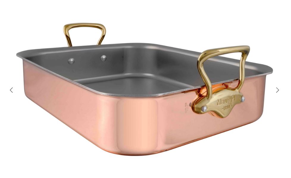 triply_roaster_bronze_handle Mauviel M'250B Copper Roasting Pan with Bronze Handles 35cm - Image 1